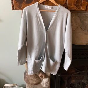 Manrico cashmere light powder blue cardigan